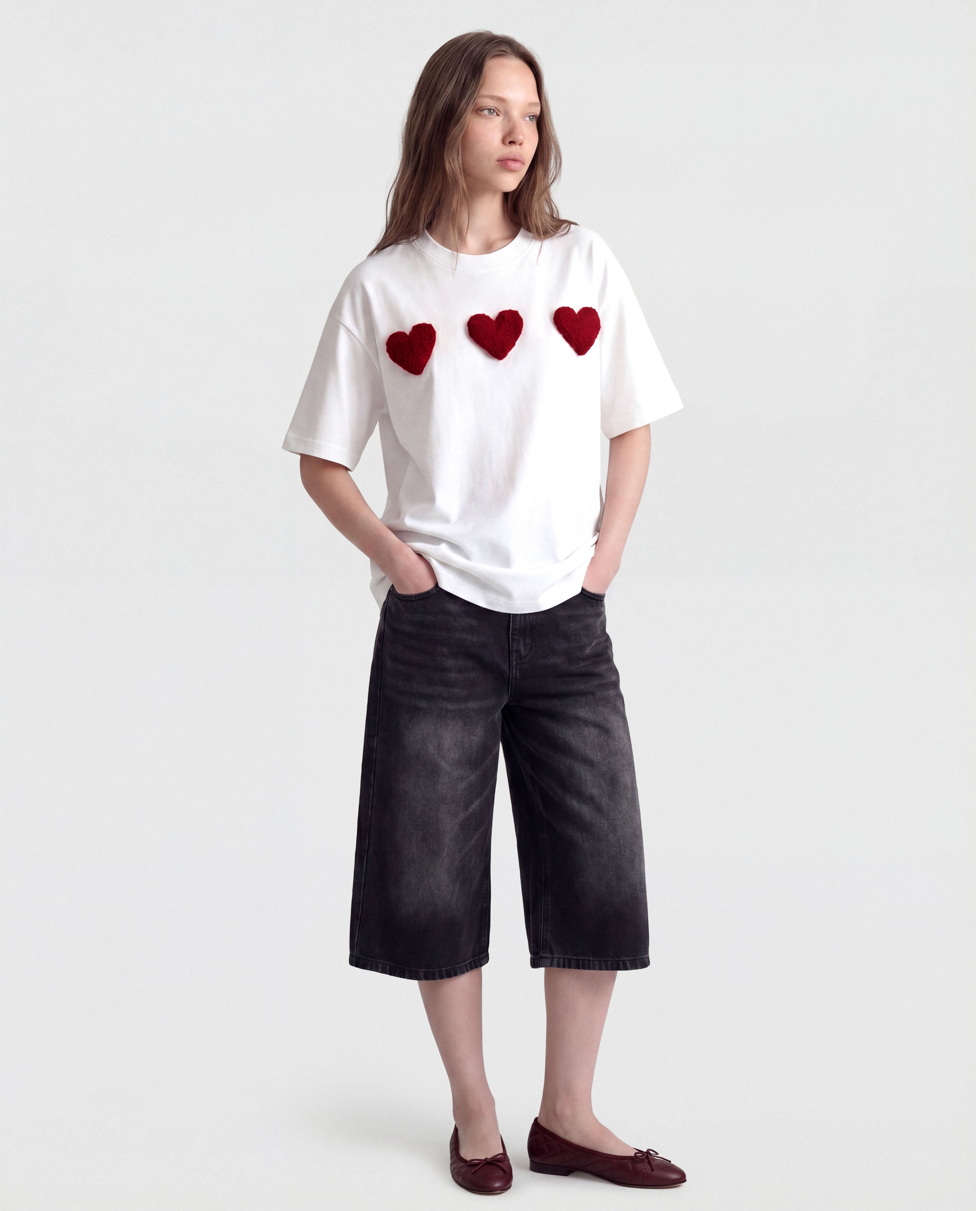 Camiseta Oversized Velvet Hearts