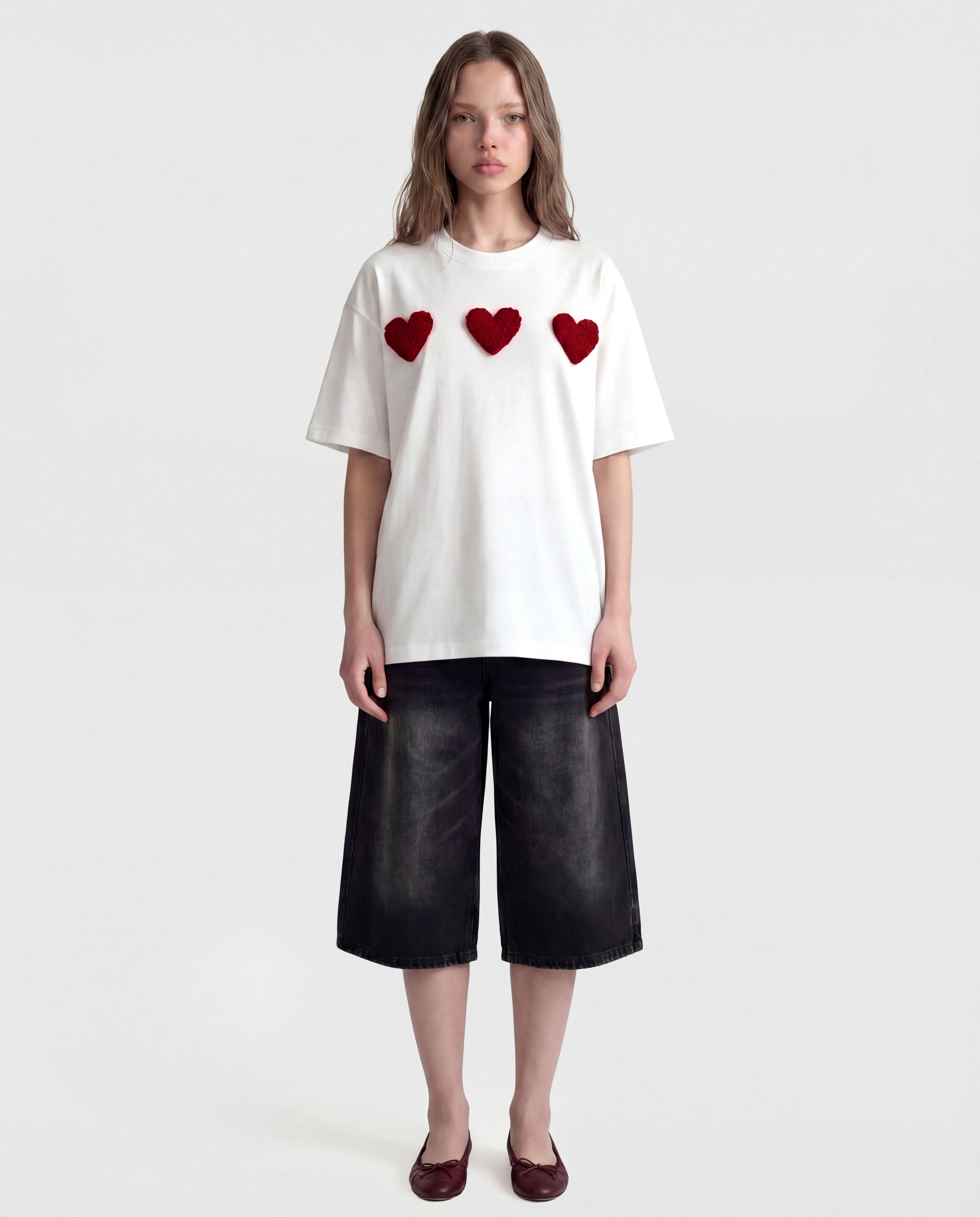 Camiseta Oversized Velvet Hearts