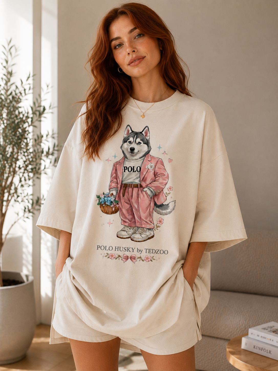 Camiseta Oversized Tedzoo Husky