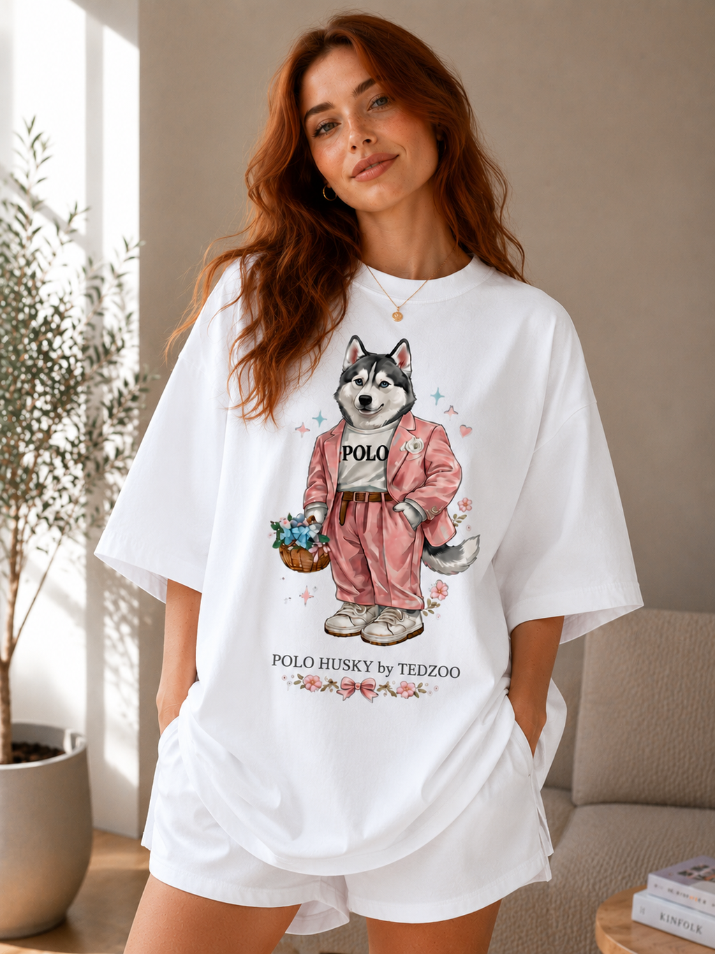 Camiseta Oversized Tedzoo Husky