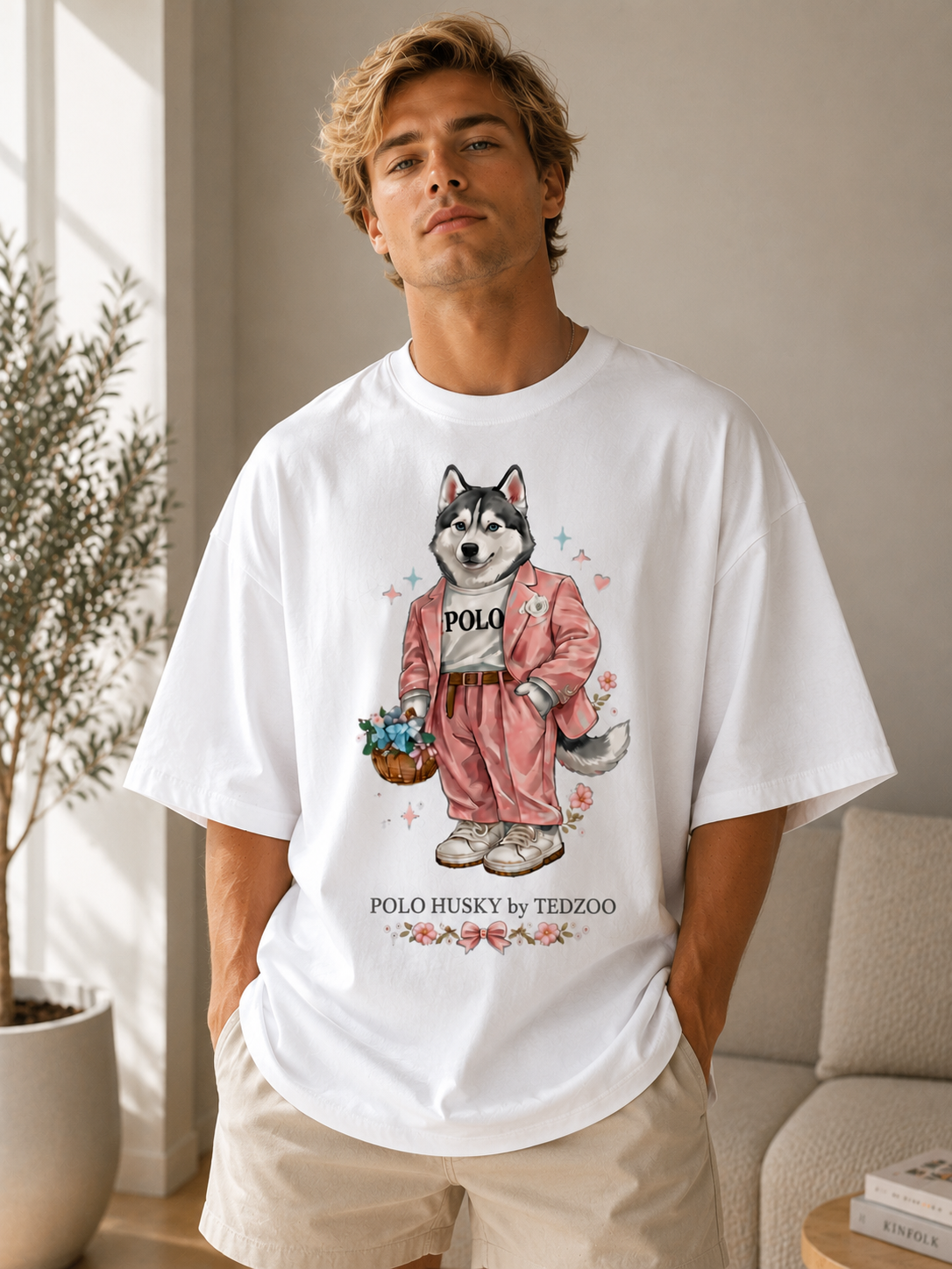 Camiseta Oversized Tedzoo Husky