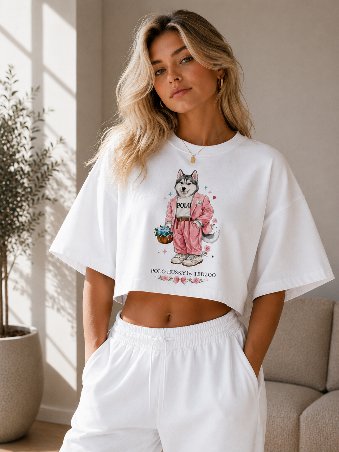 Cropped Oversized Tedzoo Husky