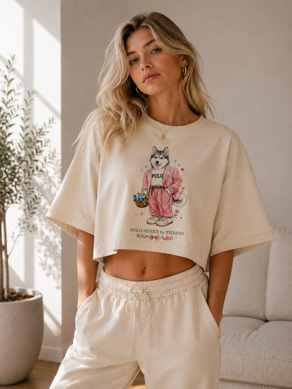Cropped Oversized Tedzoo Husky
