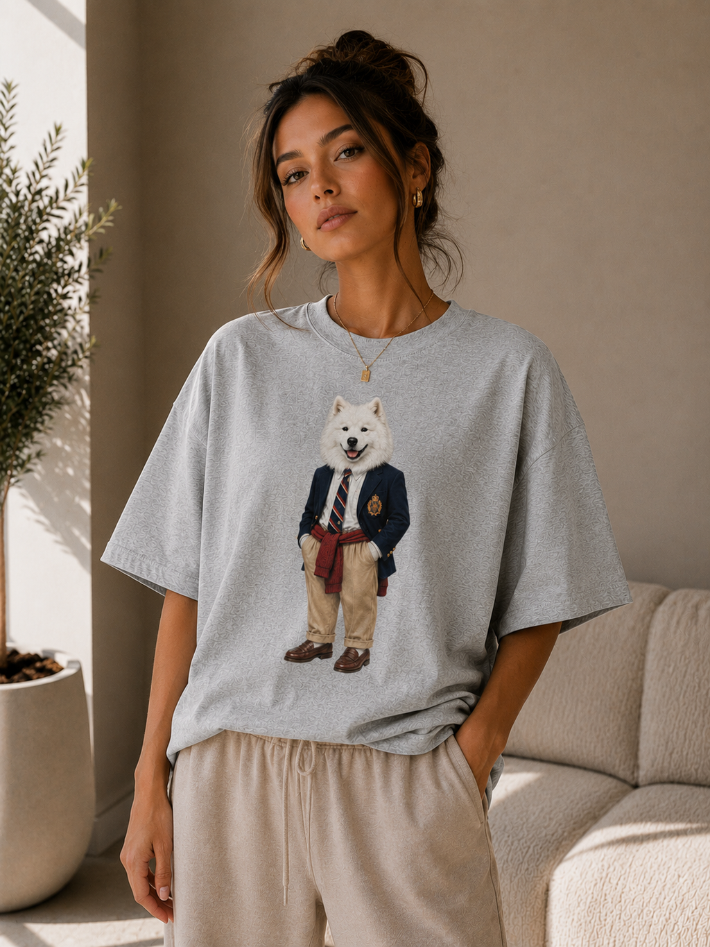 Camiseta Oversized Tedzoo Samoeida
