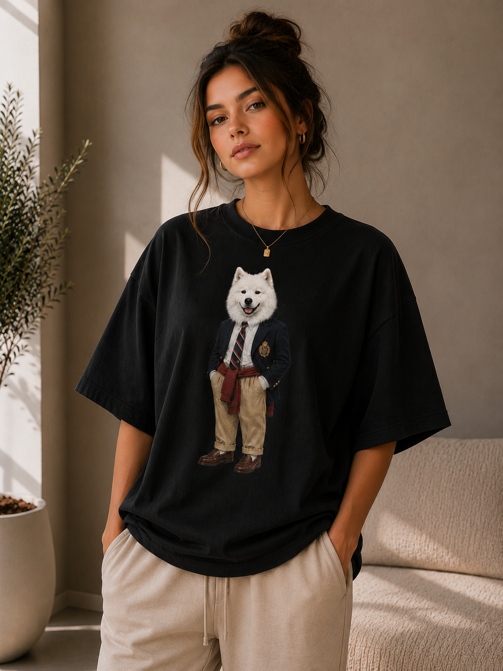 Camiseta Oversized Tedzoo Samoeida