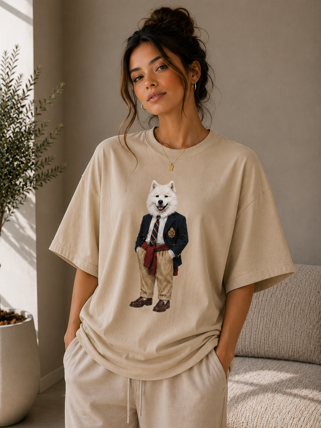Camiseta Oversized Tedzoo Samoeida