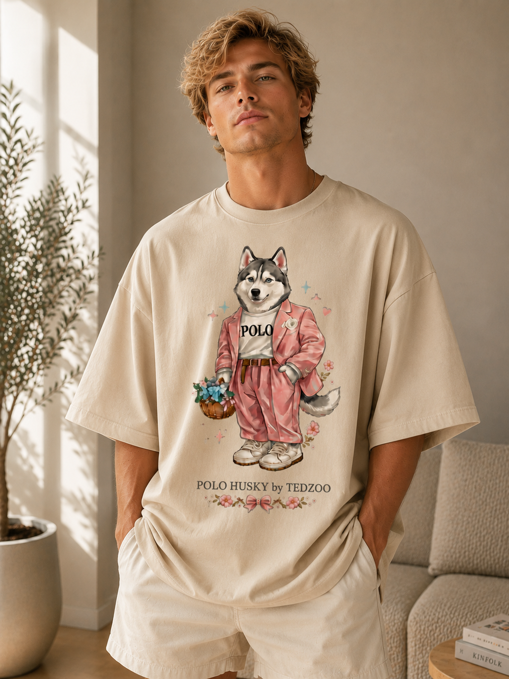 Camiseta Oversized Tedzoo Husky