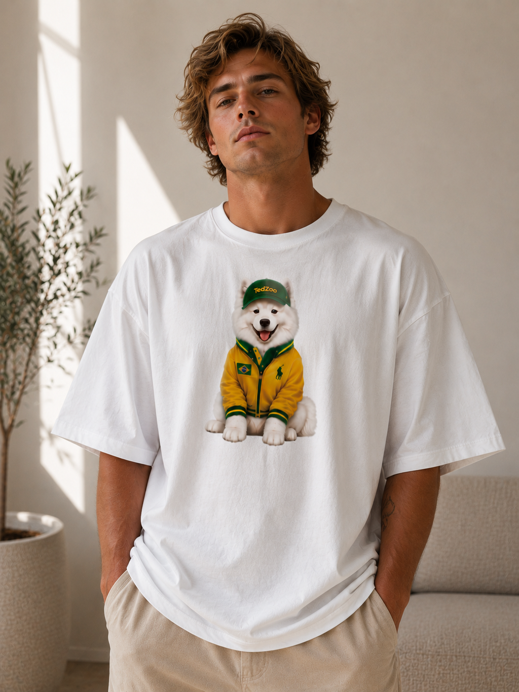 Camiseta Oversized Tedzoo Samoeida