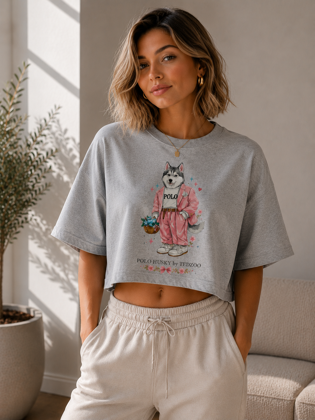 Cropped Oversized Tedzoo Husky
