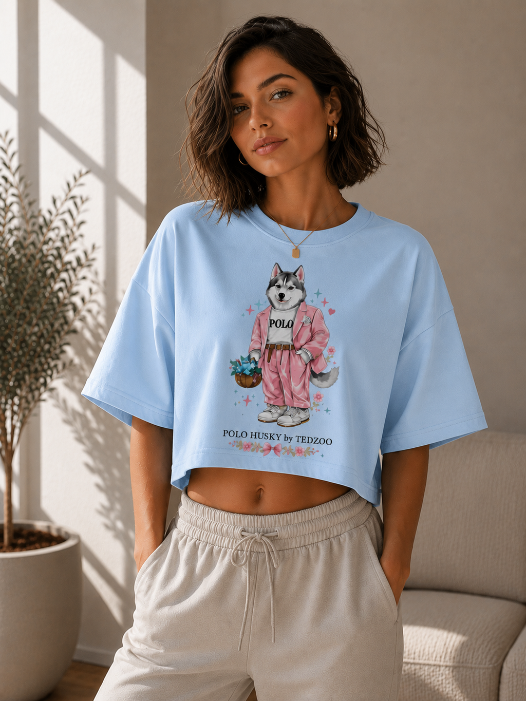 Cropped Oversized Tedzoo Husky