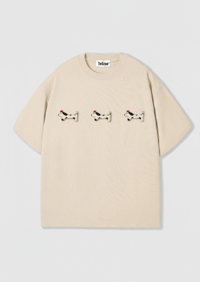 Camiseta Oversized Dachshund Trio