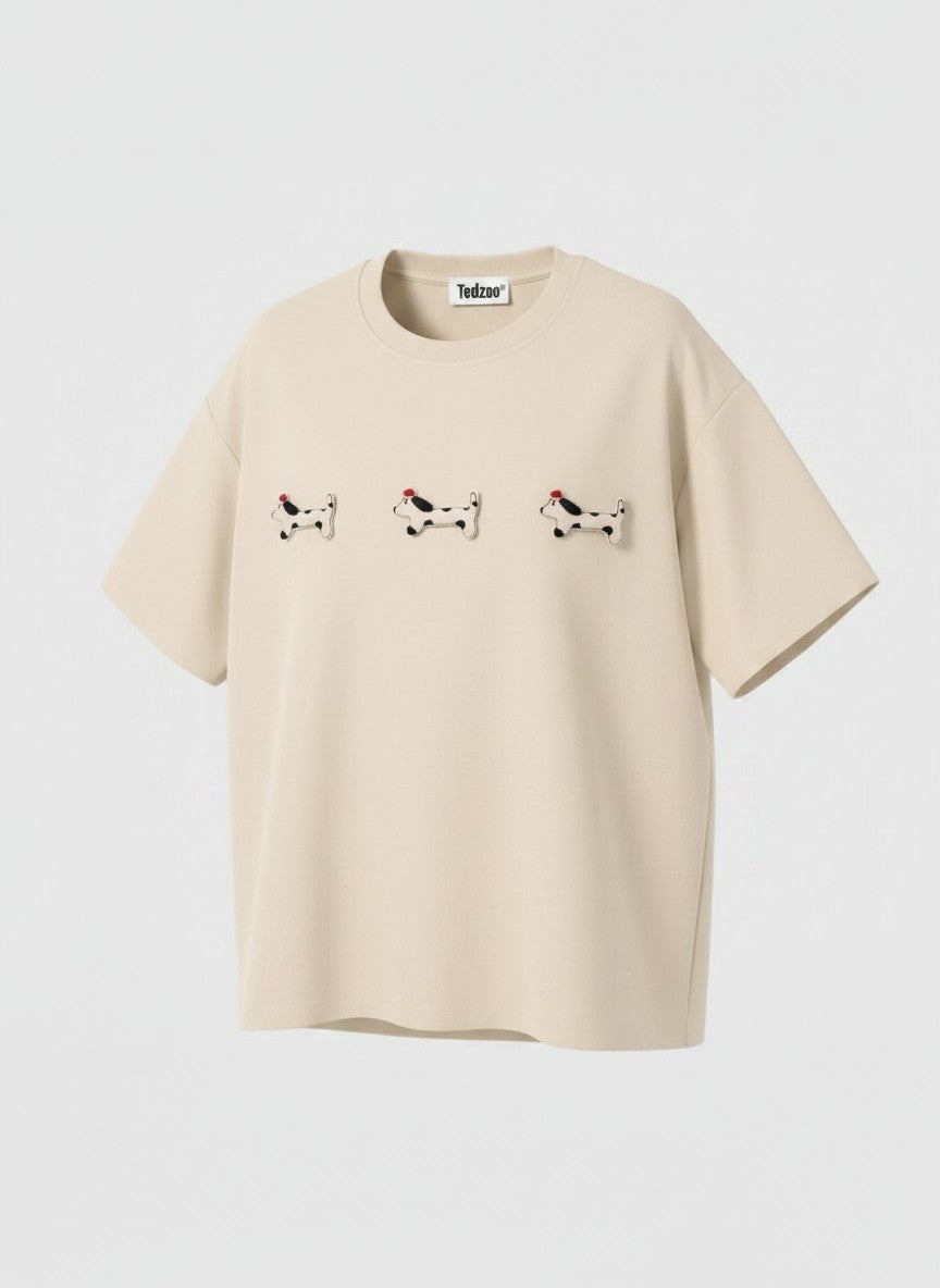 Camiseta Oversized Dachshund Trio