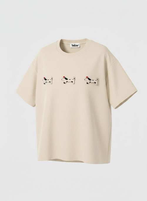 Camiseta Oversized Dachshund Trio