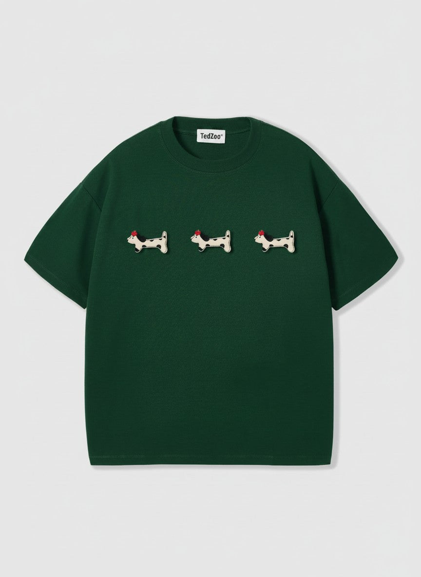 Camiseta Oversized Dachshund Trio
