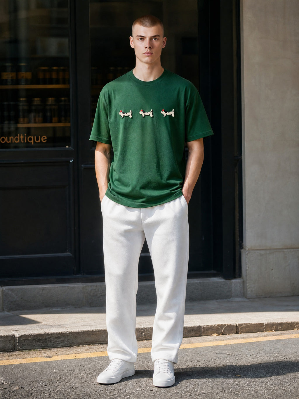 Camiseta Oversized Dachshund Trio