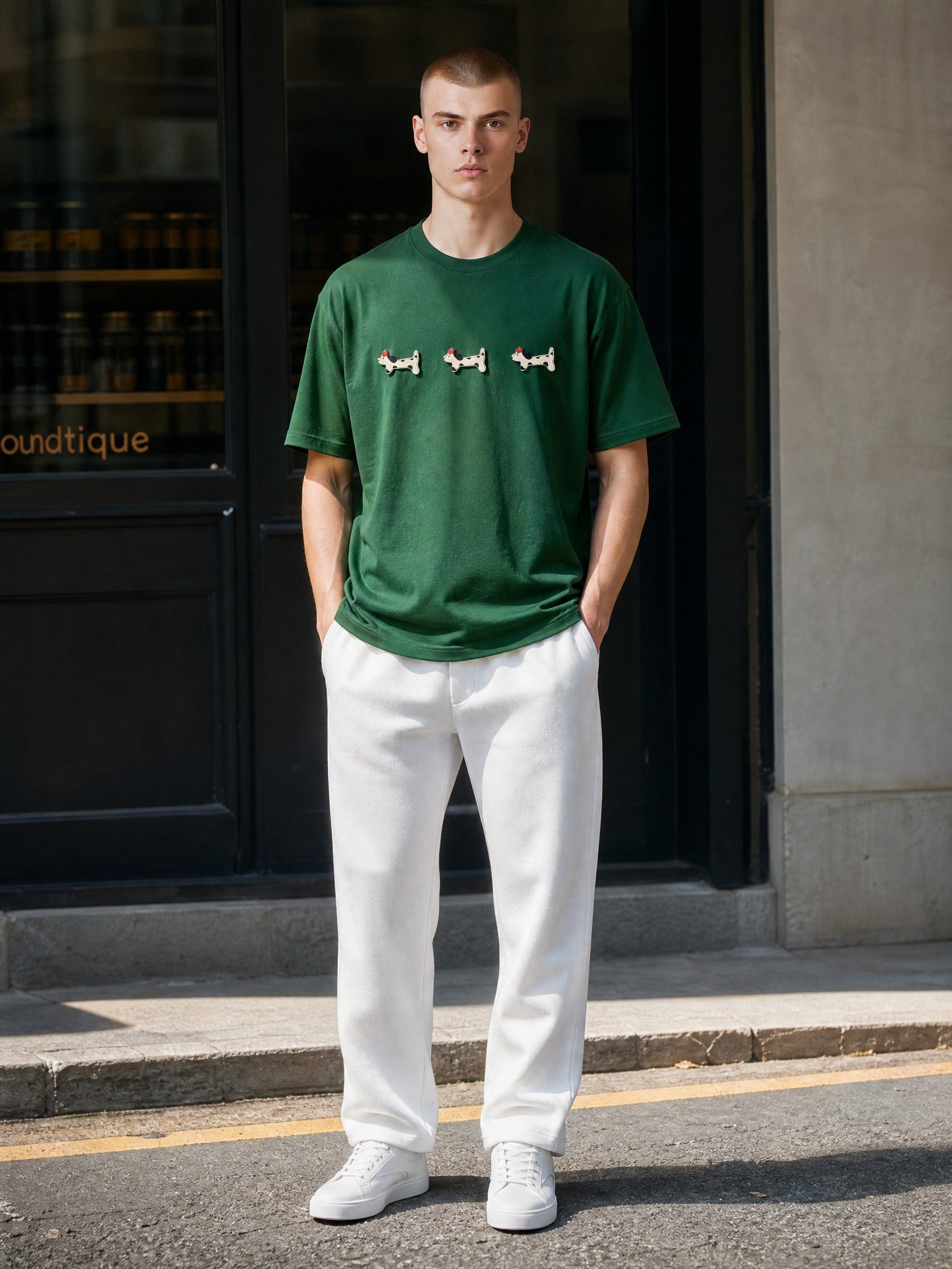 Camiseta Oversized Dachshund Trio