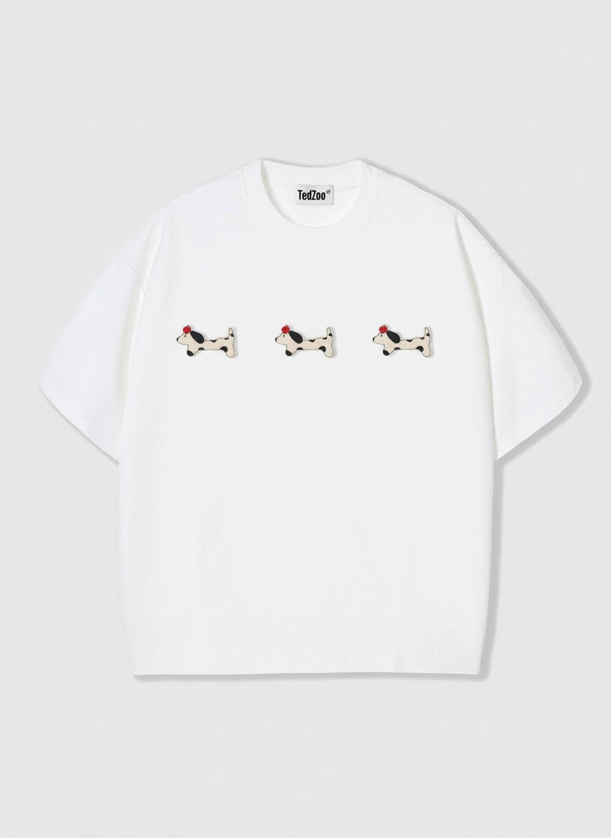 Camiseta Oversized Dachshund Trio