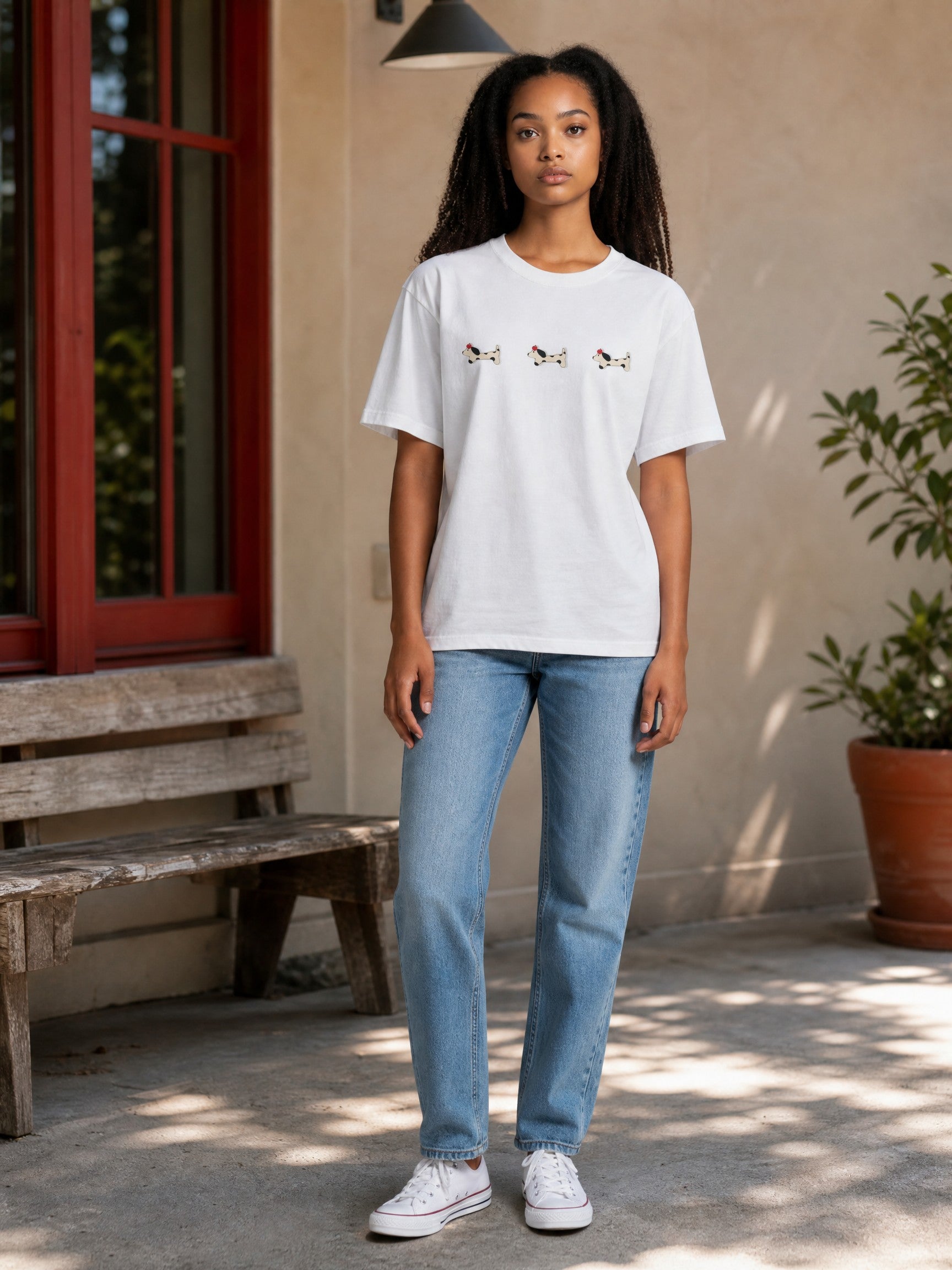 Camiseta Oversized Dachshund Trio